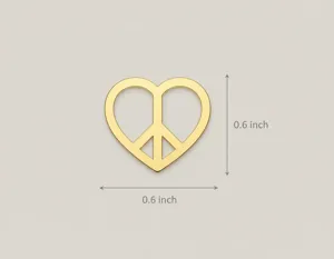 Heart Peace Necklace: Gold Plated Love Symbol Pendant – 4