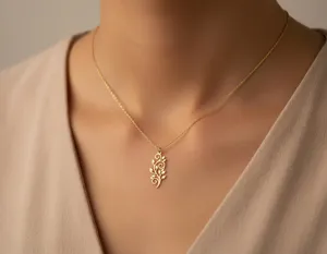 Leafy Vine Pendant Necklace in 925 Sterling Silver Botanical Jewelry – 2