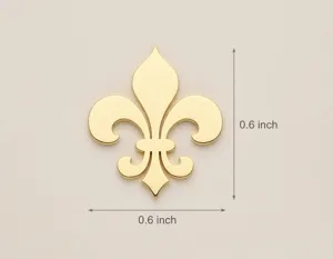 Fleur de Lis Pendant Necklace in Gold Finish Sterling Silver – 3