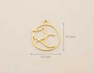 Cat Pendant Necklace: Minimalist Sleeping Cat in Gold Plated Silver – 4