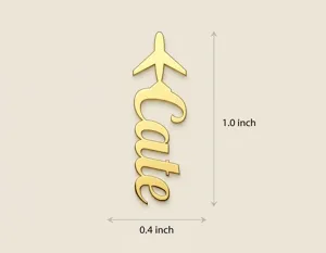 Airplane Name Necklace: Gold Plated Custom Pendant – 4