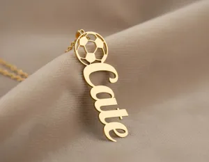 Soccer Name Necklace: Personalized Pendant in Sterling Silver or Gold – 1