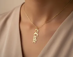 Soccer Name Necklace: Personalized Pendant in Sterling Silver or Gold – 2