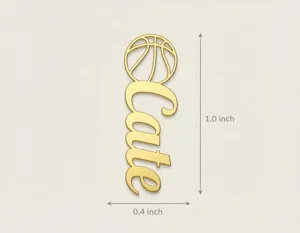 Personalized Basketball Name Necklace in Gold Finish – 4