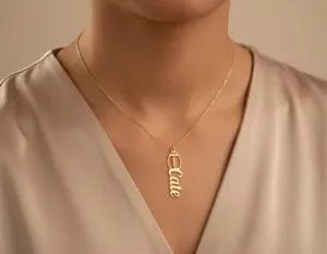 Personalized Football Name Necklace in Sterling Silver – 2