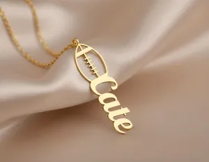 Personalized Football Name Necklace in Sterling Silver – 1