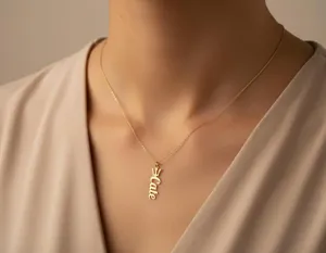 Trident Name Necklace: Personalized Gold Plated Pendant – 2