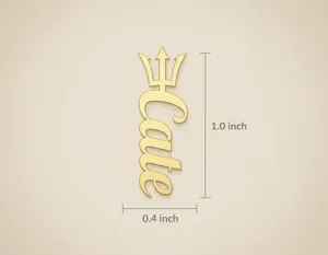 Trident Name Necklace: Personalized Gold Plated Pendant – 3