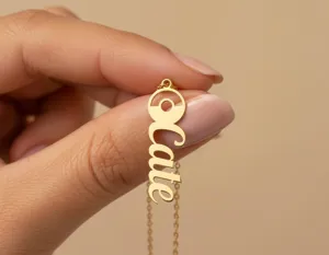 Pokeball Name Necklace – Personalized Sterling Silver Script Pendant – 1