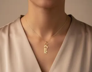 Personalized Name Necklace with Maple Leaf in Sterling Silver – 2