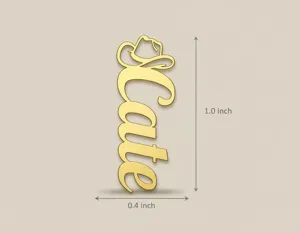 Cowboy Hat Name Necklace – Personalized Sterling Silver Pendant – 3