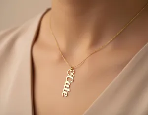Travel Name Necklace: Custom Heart Airplane Pendant in Sterling Silver – 2