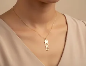 Personalized Bowling Name Necklace – Gold Plated Pendant – 2