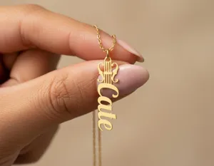 Violin Name Necklace: Personalized 925 Sterling Silver Music Pendant – 3