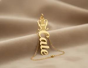 Violin Name Necklace: Personalized 925 Sterling Silver Music Pendant – 1