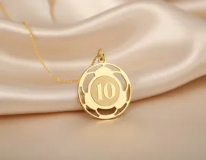 Custom Soccer Number Necklace: Personalized 925 Sterling Silver Pendant – 1