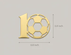 Soccer Number 10 Pendant Necklace in Sterling Silver – 5