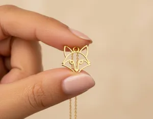 Fox Pendant Necklace in 925 Sterling Silver with Optional Gold Plating – 2