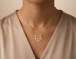 Fox Pendant Necklace in 925 Sterling Silver with Optional Gold Plating – 3