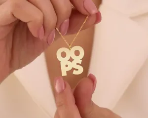 OOPS Necklace: Fun Statement Jewelry in Gold Plated Sterling Silver – 2