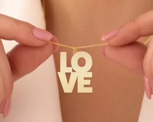 Custom Word Necklace: Personalized 4 Letter Statement Charm – 2