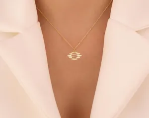 Sun Necklace in Gold Plated Sterling Silver, Minimalist Celestial Pendant – 3