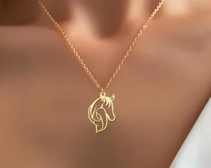 Horse Necklace: Girl Hugging Horse Pendant for Horse Lovers – 3