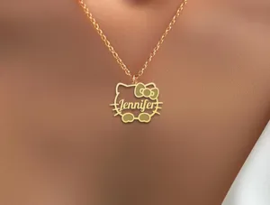 Custom Kitty Name Necklace: Personalized Cat Charm in Sterling Silver – 1