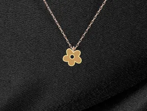 Floral Charm Necklace - Cute Kitty Flower Pendant in Sterling Silver – 1