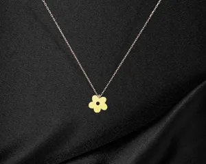 Flower Necklace with Cute Kitty Flower Charm in 925 Sterling Silver – 3