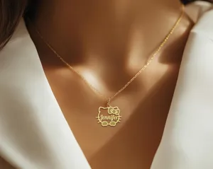 Personalized Kitty Name Necklace - Cute Cat Charm in Sterling Silver – 3