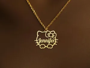 Cat Name Necklace: Personalized Kitty Charm in 925 Sterling Silver – 1
