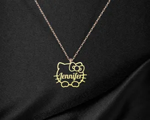 Cat Name Necklace: Personalized Kitty Charm in 925 Sterling Silver – 2