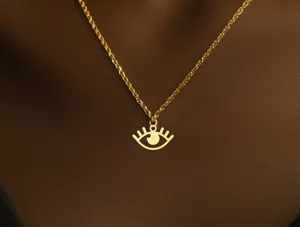 Evil Eye Necklace with Eye of Horus Charm in Sterling Silver – 1
