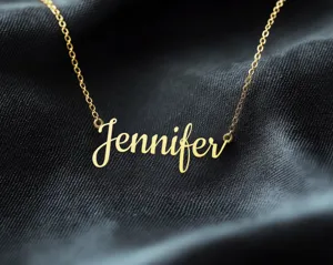 Custom Name Necklace - Personalized Gold Plated Script Name Jewelry – 1