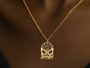 Personalized Spiderman Necklace Charm in 925 Sterling Silver – 1