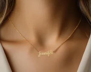 Custom Name Necklace with Flower - Personalized Script Pendant – 2