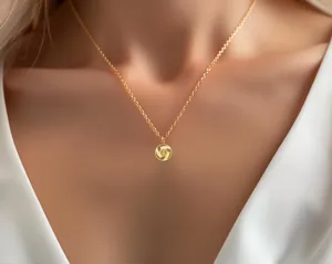 Volleyball Necklace with Custom Number or Letter in Sterling Silver – 3