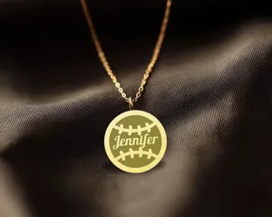 Custom Softball Name Necklace – Personalized Sports Pendant – 1