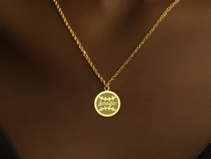 Personalized Softball Name Pendant Necklace in Gold – 1