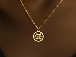 Custom Softball Pendant Necklace - Personalized Name Jewelry – 1
