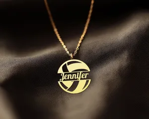 Volleyball Name Necklace – Personalized Sports Jewelry for Her – 3
