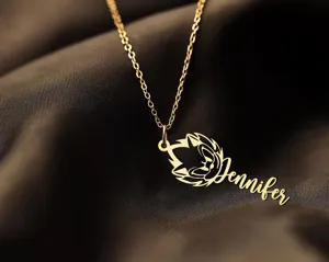 Sonic Necklace: Custom Name Personalized Head Pendant in Gold Plated Silver – 4