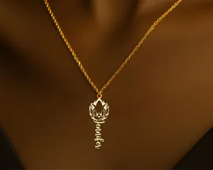 Sonic Necklace: Custom Name Personalized Head Pendant in Gold Plated Silver – 3