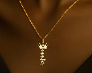Custom Crown Name Necklace – Personalized 925 Sterling Silver Royal Jewelry – 4