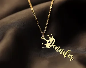 Custom Crown Name Necklace – Personalized 925 Sterling Silver Royal Jewelry – 2