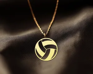 Volleyball Charm Necklace - Minimalist 925 Sterling Silver Sports Jewelry – 2