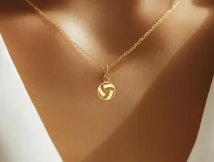 Volleyball Charm Necklace - Minimalist 925 Sterling Silver Sports Jewelry – 1
