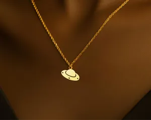 UFO Necklace – Minimalist Sci-Fi Pendant in 925 Sterling Silver – 4