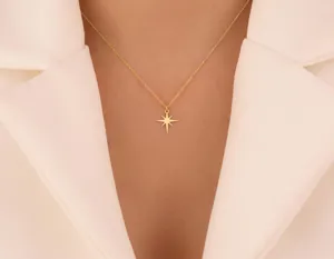 Star Pendant Necklace in 925 Sterling Silver: Minimalist Gold Tone Design – 3
